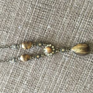 Vintage brown African Tiger's Eye necklace with intricate details